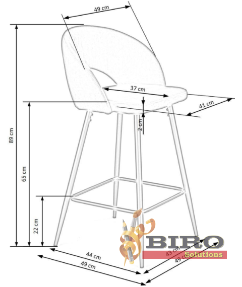 Scaun semi-bar H-96